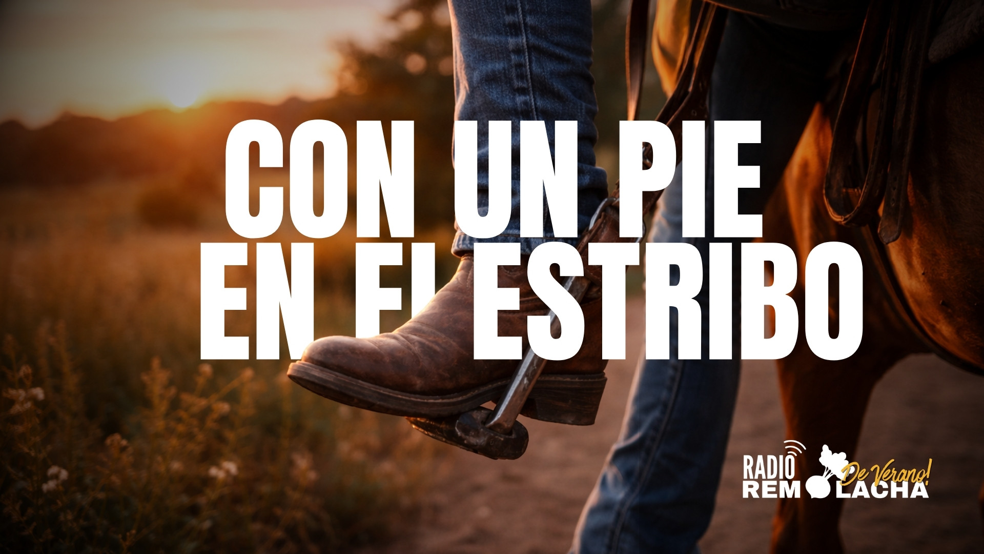 poster de con un pie en el estribo