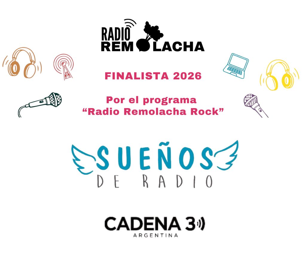 reza: Radio Remolacha Finalistas 2026 por el programa "Radio Remolacha Rock. Sueños de Radio Cadena 3